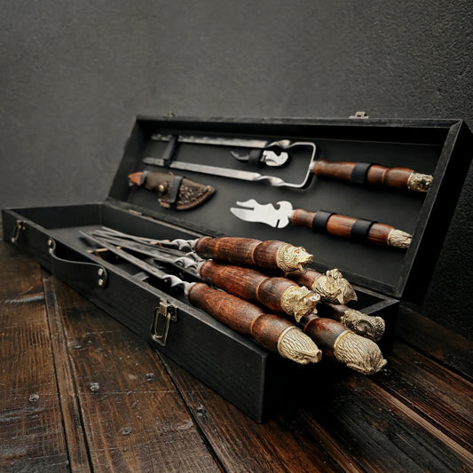 Set of Skewers in a Wooden Case “Safari”
