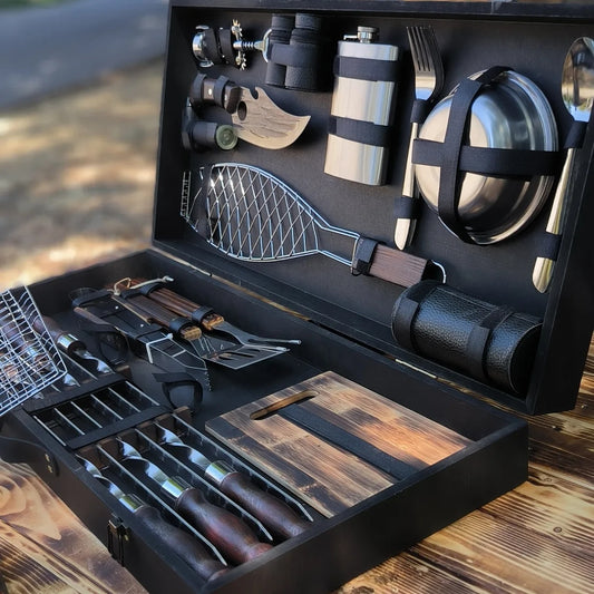 Set of Skewers in a Wooden Wooden Case “Grizzly-2”