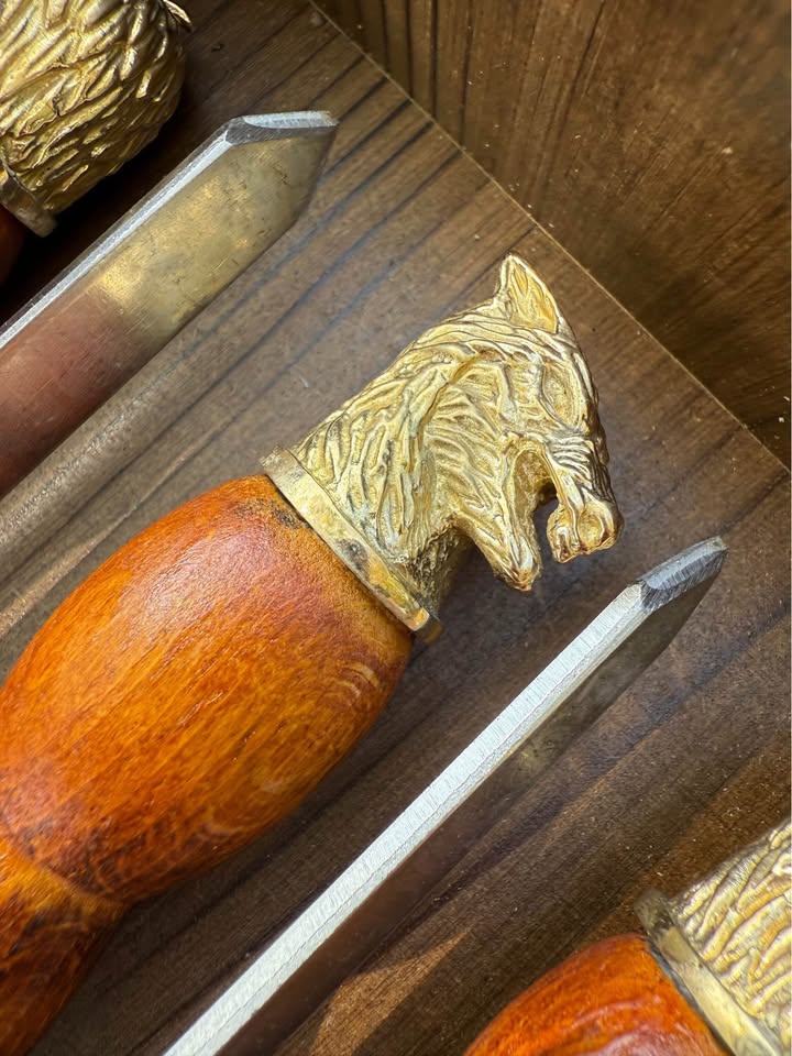 Camping Premium Accessories BBQ Skewers Set in a Wooden Case - 10 items