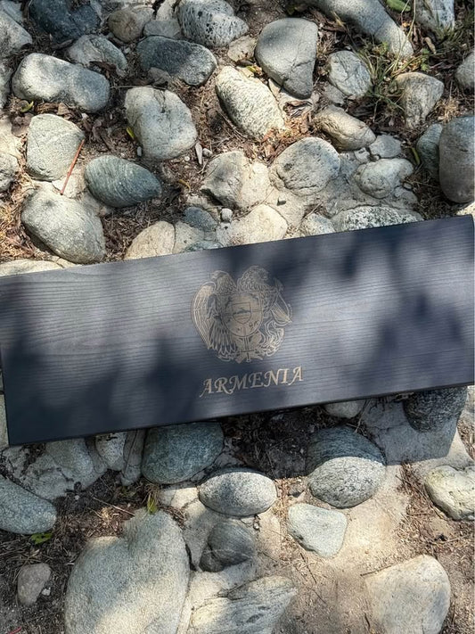 Luxury BBQ Skewers Set in Wooden Case with Armenian Logo