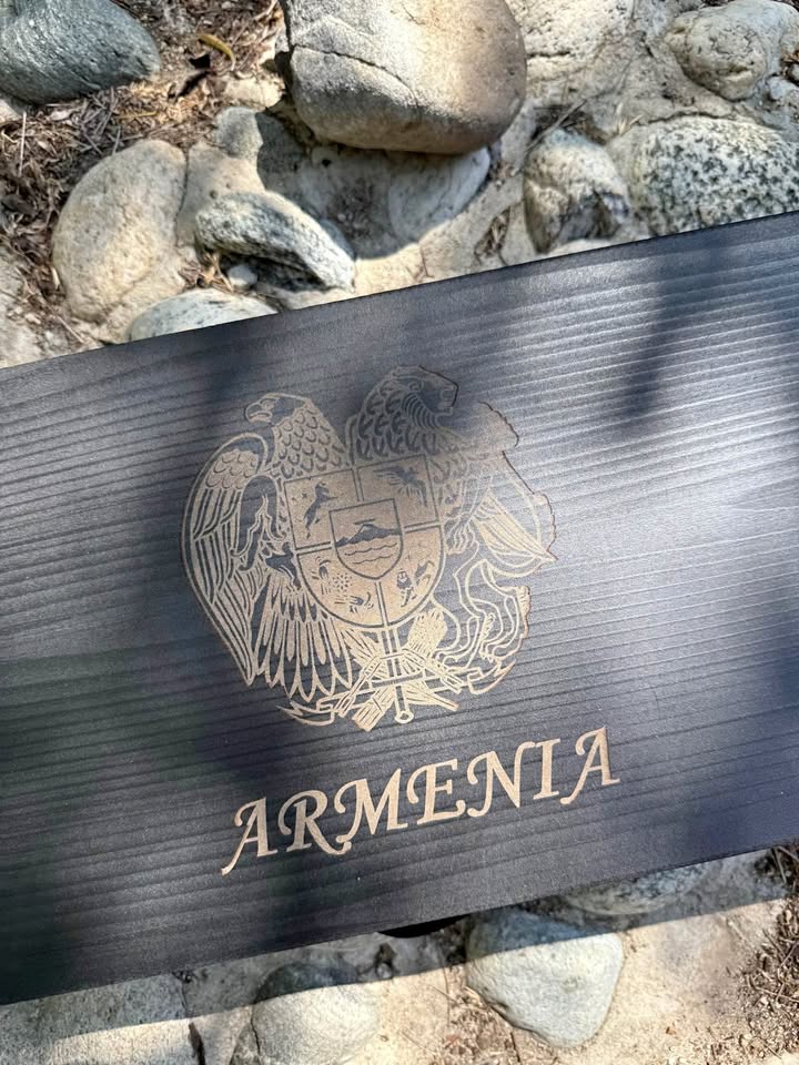 Luxury BBQ Skewers Set in Wooden Case with Armenian Logo