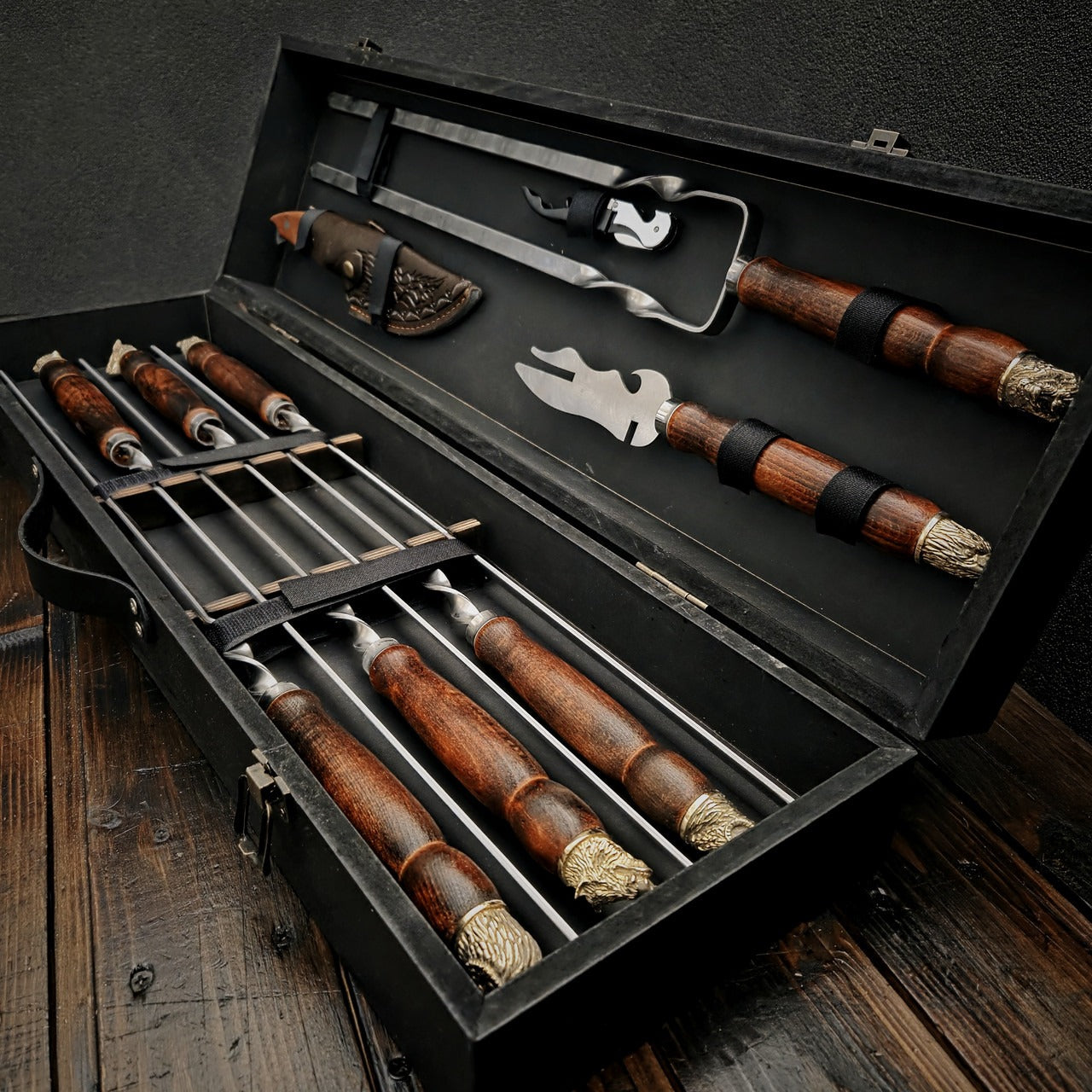 Set of Skewers in a Wooden Case “Safari”