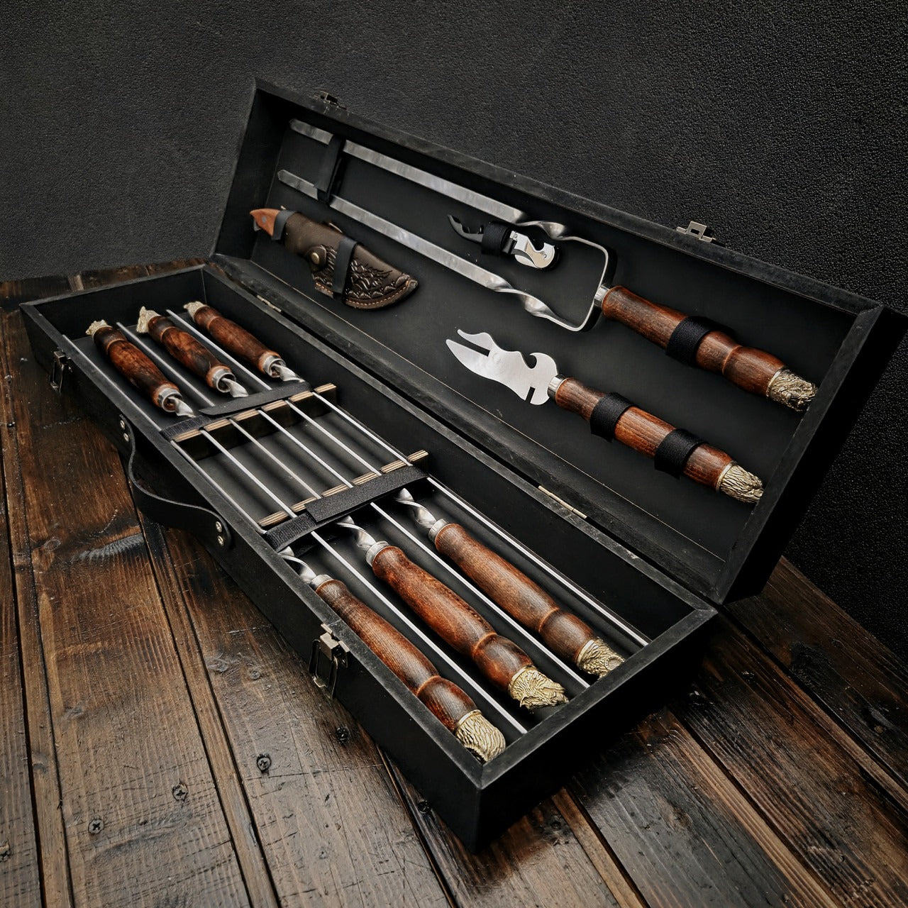 Set of Skewers in a Wooden Case “Safari”