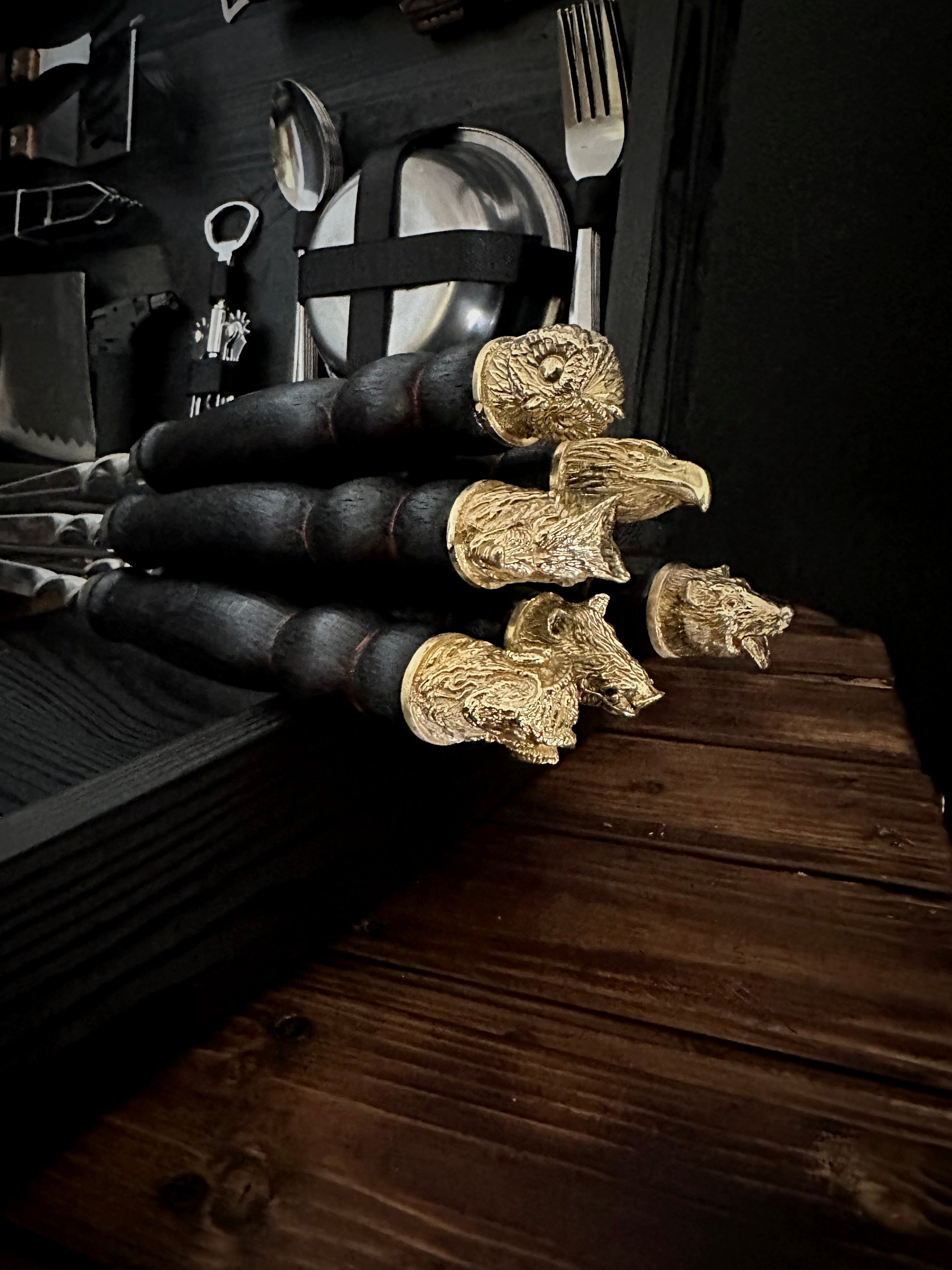 Set of Skewers in a Wooden Case-Table “Boar”